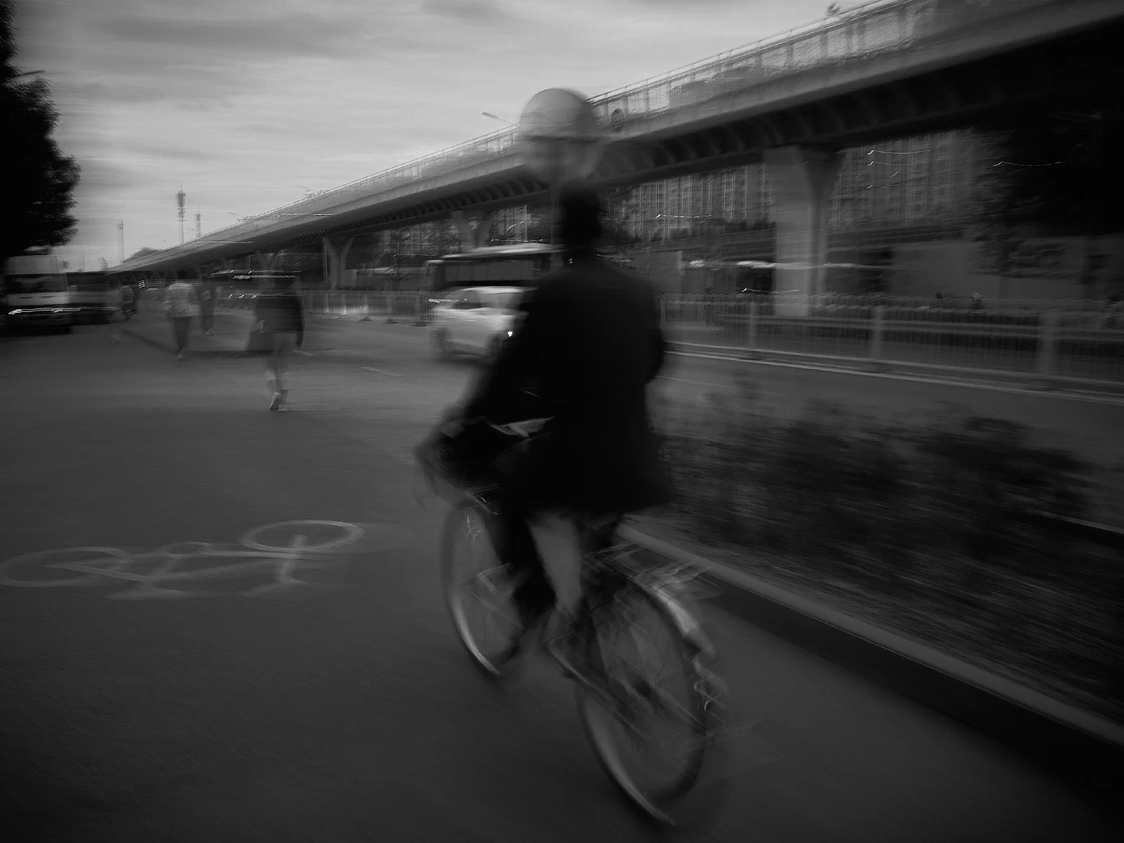 Figures blurred by movement