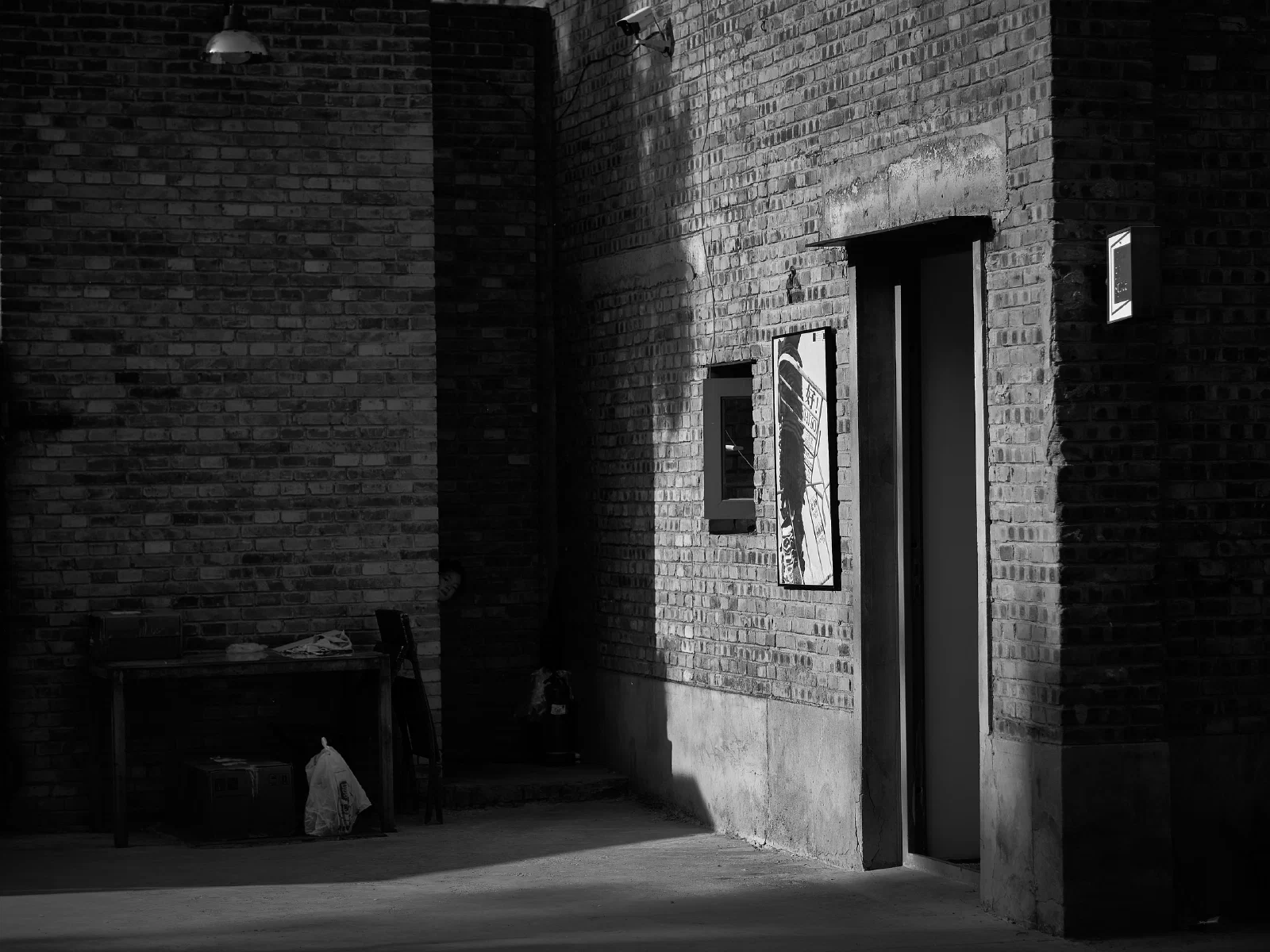 Walls, doorways, lettering and objects left in place