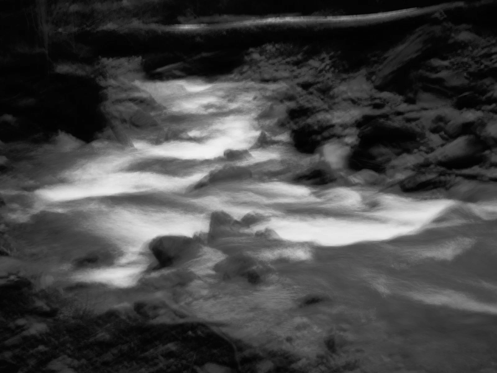 Water flowing over rocks