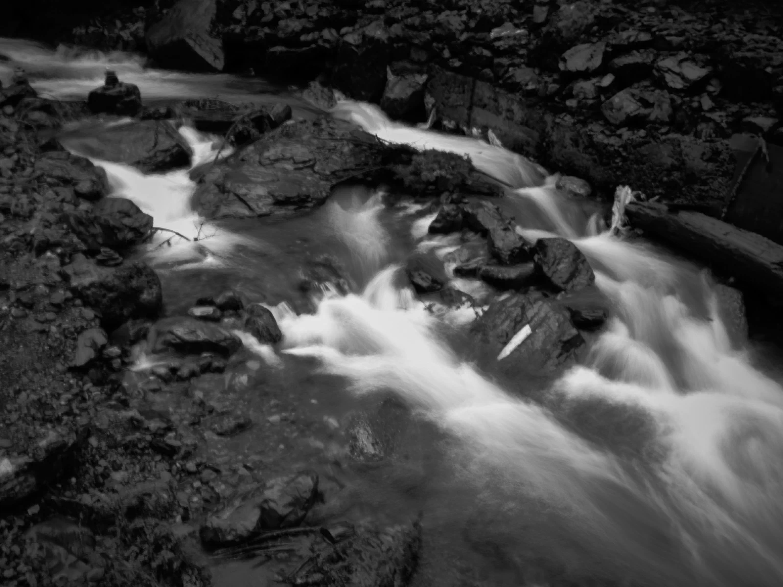 Water flowing over rocks
